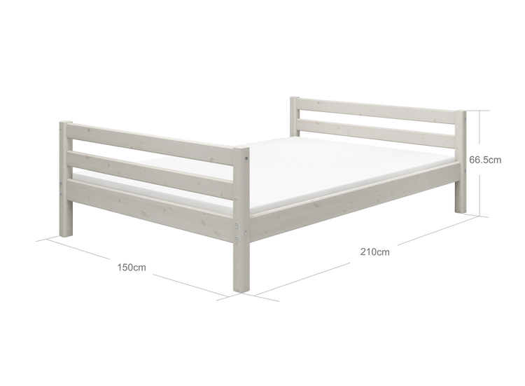 Flexa. Classic 150cm width bed - 210cm - White washed