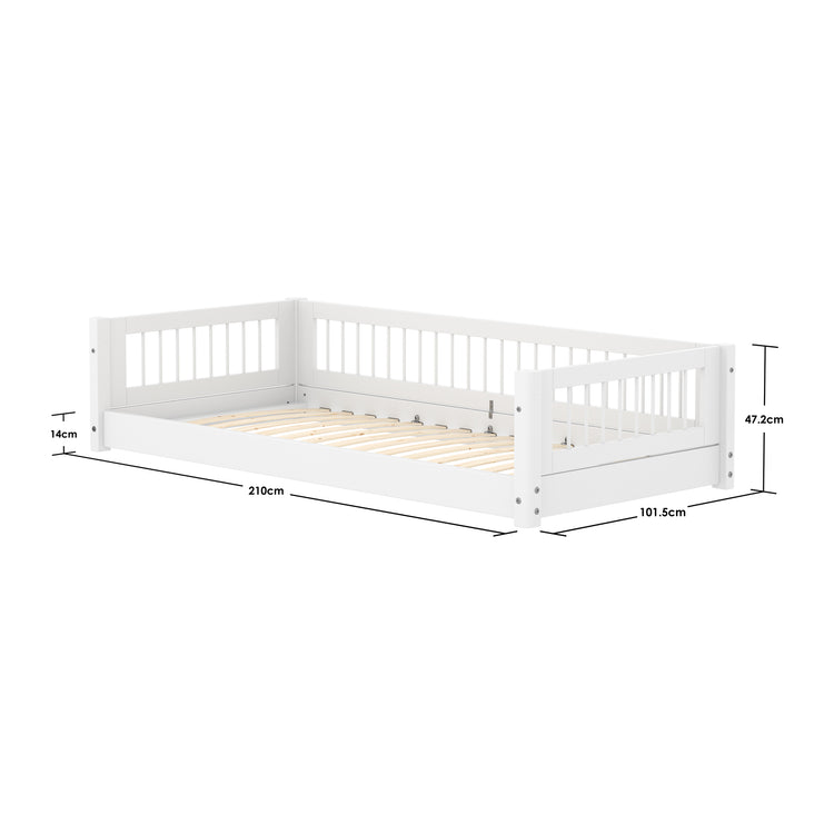 Flexa. Montessori bed 90x200cm F.Wht. With Crossbars