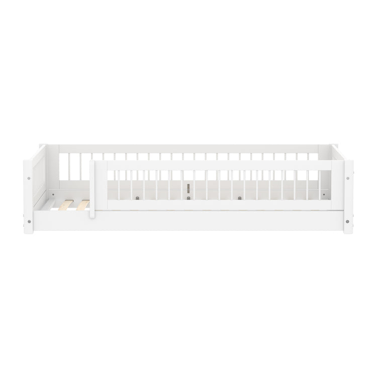 Flexa. Montessori bed 90x200cm F.Wht. Crossbar w/ front rail