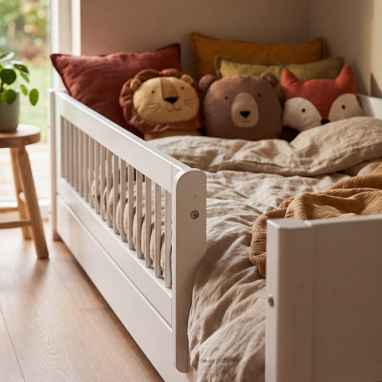 Flexa. Κρεβάτι με γύρω προστατευτικά White Montessori Crossbars