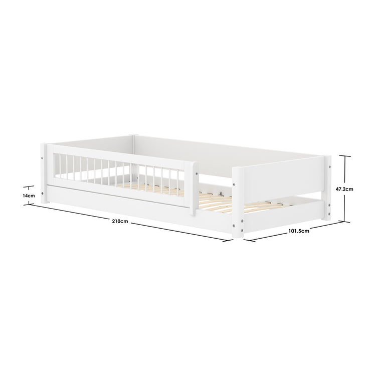 Flexa. Κρεβάτι με γύρω προστατευτικά White Montessori Crossbars