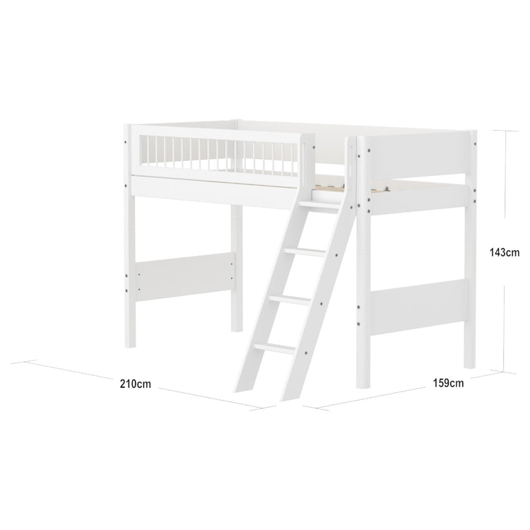 Flexa. Semi-high bed with slanting ladder