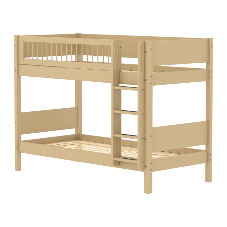 Flexa. White Sand Bunk bed with straight ladder