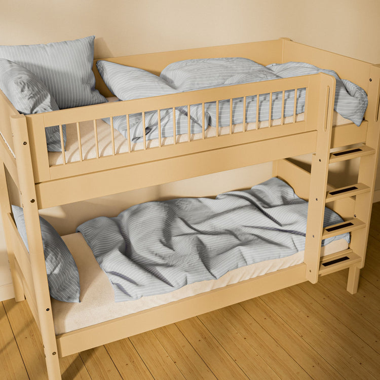 Flexa. White Sand Bunk bed with straight ladder