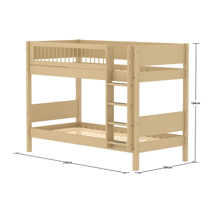 Flexa. White Sand Bunk bed with straight ladder