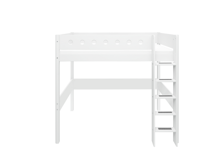 Flexa. Κρεβάτι ψηλό White με κάθετη σκάλα. Λευκό