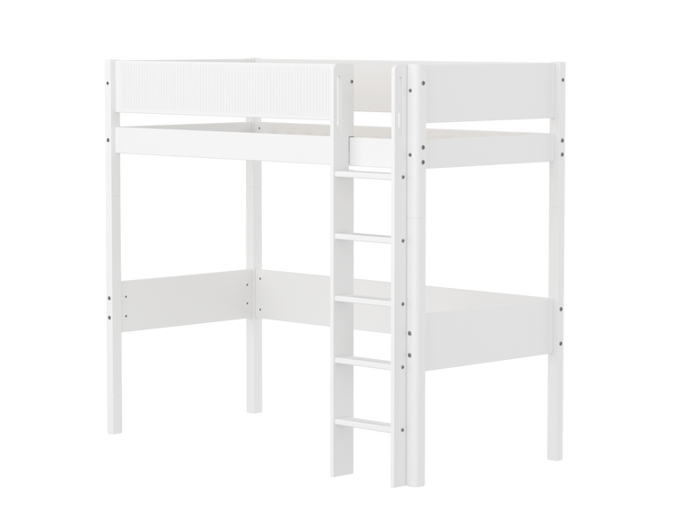 Flexa. High sleeper F.Wht. MDF 200x90cm Leg F.Wht. Grooves F.Wht.
