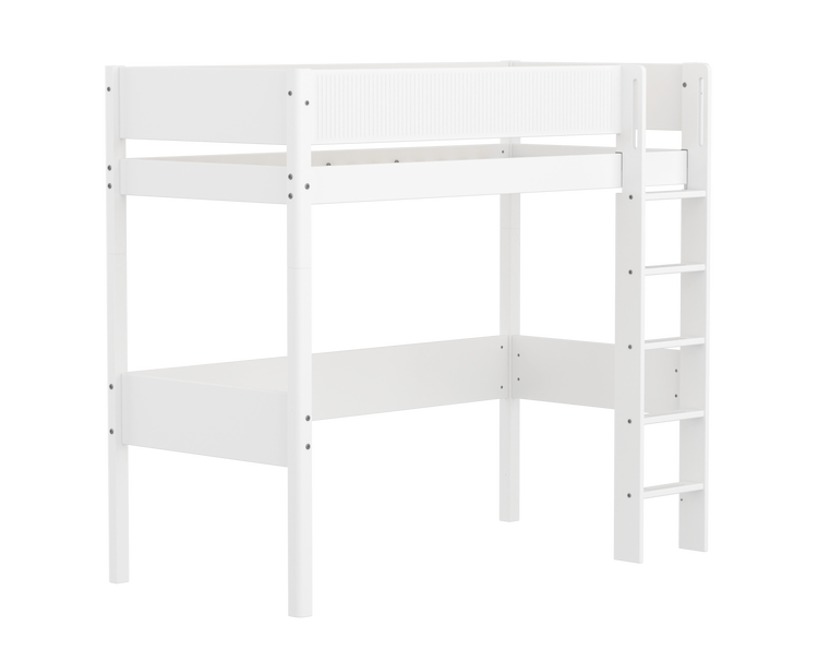 Flexa. High sleeper F.Wht. MDF 200x90cm Leg F.Wht. Grooves F.Wht.