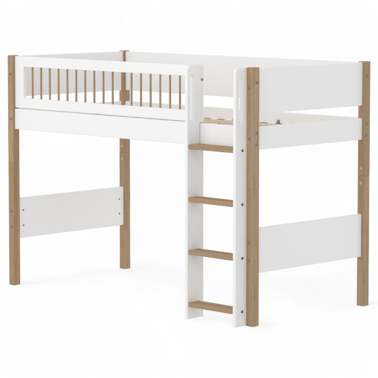 Flexa. Semi-highsleeper 200x90 Legs Crossbars Oak Str.Ladder