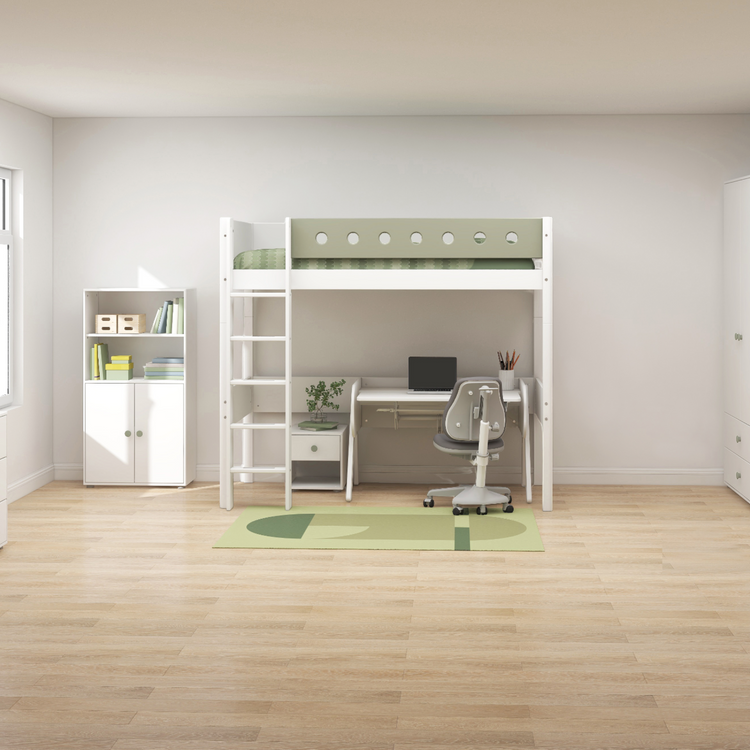 Chest 1 drw.  F.Wht. + N.green knob   38,5x43,5x41