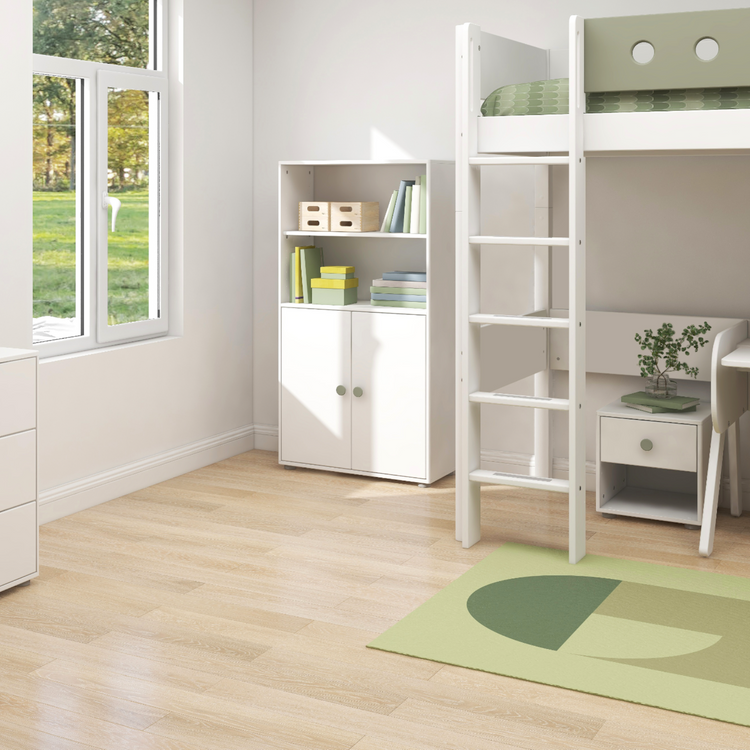 Chest 1 drw.  F.Wht. + N.green knob   38,5x43,5x41
