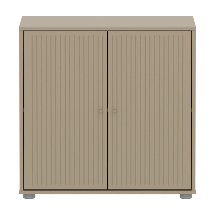 SAGA Cupboard, 2 doors, oat with grooves, oat knobs