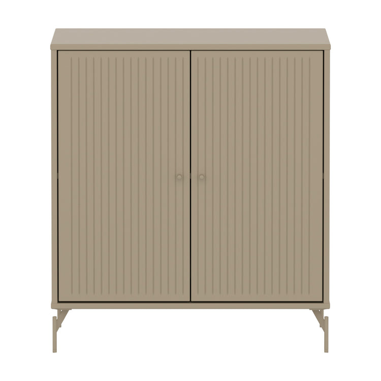 SAGA Cupboard, 2 doors, oat with grooves, oat legs and knobs