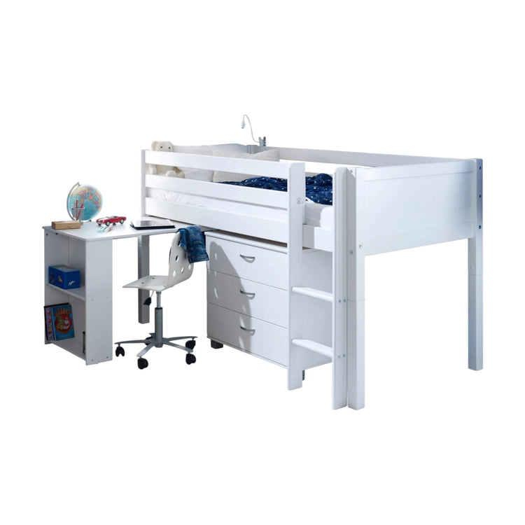 THUKA. Nordic - White panel midsleeper. Pull out desk