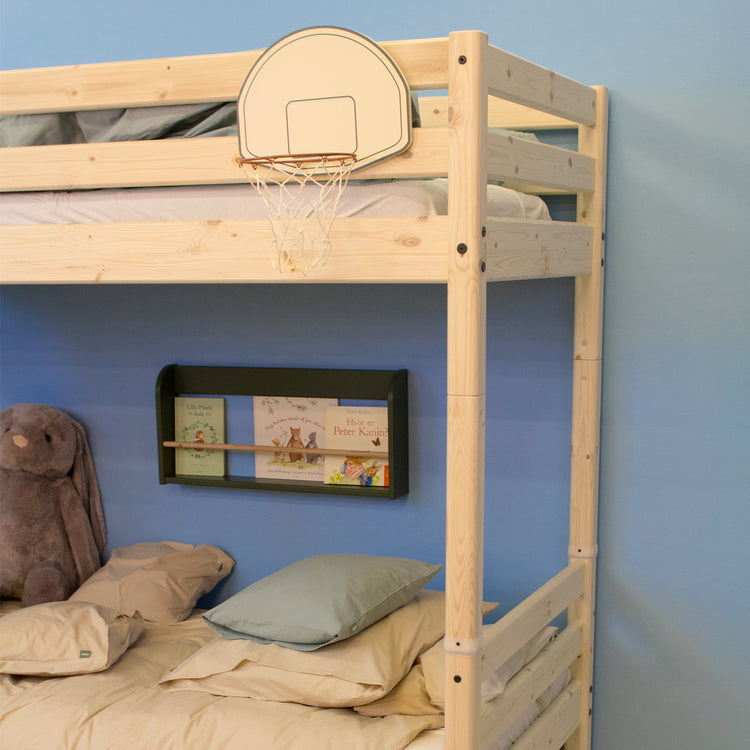 Flexa. Classic high bunk bed with straight ladder - 210cm - Raw