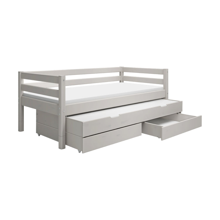Flexa. Classic bed with trundle pullout bed - 210cm - Grey washed