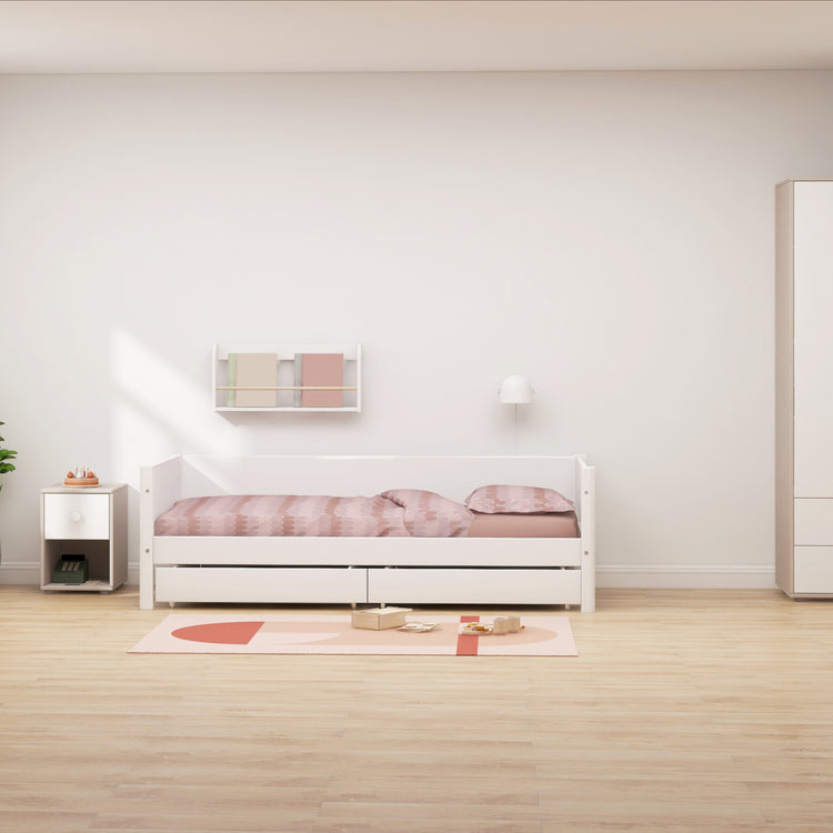 Flexa. Κρεβάτι White με συρτάρια - 210εκ - Λευκό