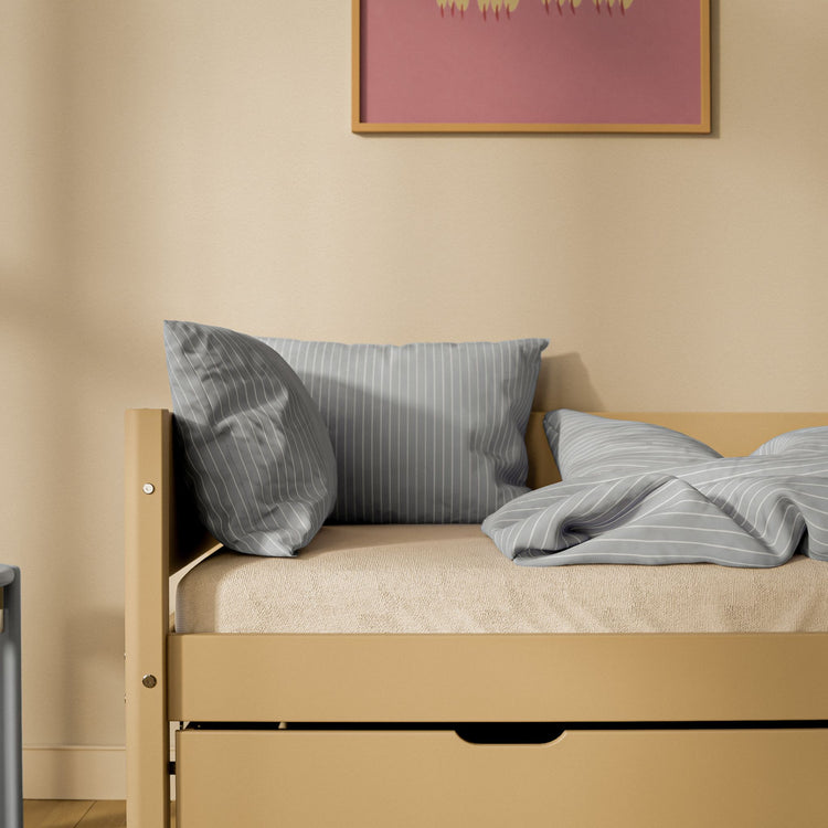 Flexa. White Sand bed with trundle pullout bed - 210cm - Sand