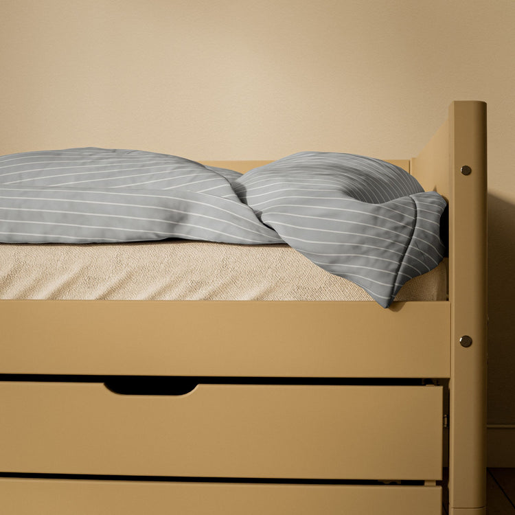 Flexa. White Sand bed with trundle pullout bed - 210cm - Sand