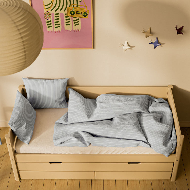 Flexa. White Sand bed with trundle pullout bed - 210cm - Sand