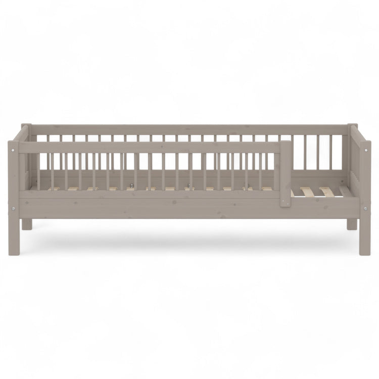 Flexa. Single Bed with Safety Rails, 90x200 cm, Grey