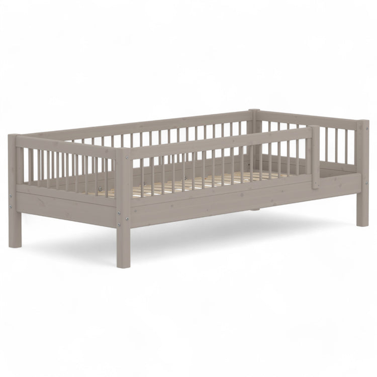 Flexa. Single Bed with Safety Rails, 90x200 cm, Grey