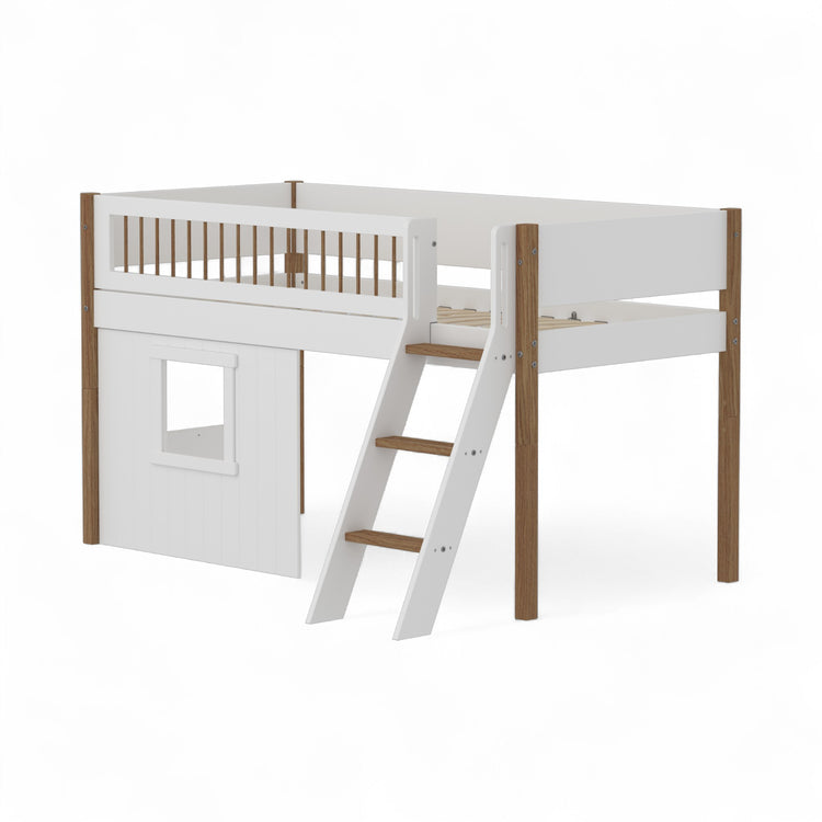 Flexa. Mid sleeper NOR Crossbars Sl. ladder & Tree hut Wht window