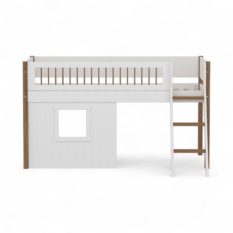 Flexa. Mid sleeper NOR Crossbars Sl. ladder & Tree hut Wht window