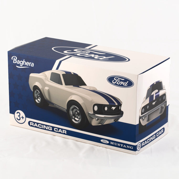 Baghera. Racing Car Ford Mustang Ivory White