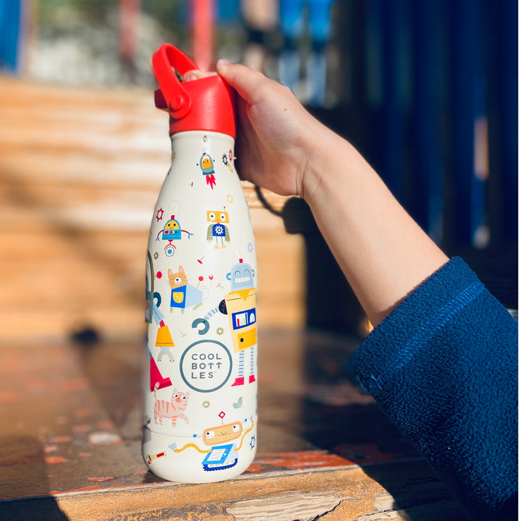 COOL BOTTLES. Ανοξείδωτο παιδικό μπουκάλι Άτακτα ρομπότ 350ml