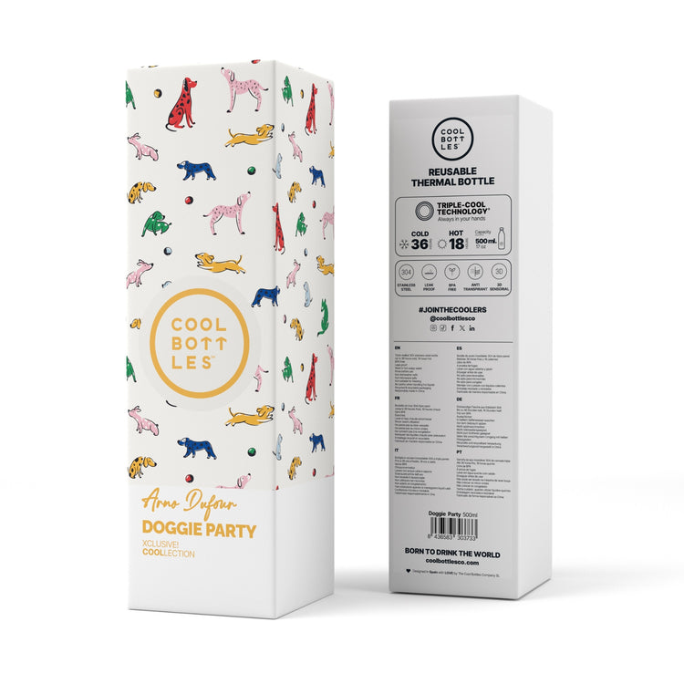 COOL BOTTLES. Stainless steel bottle Doggie Party 500ml