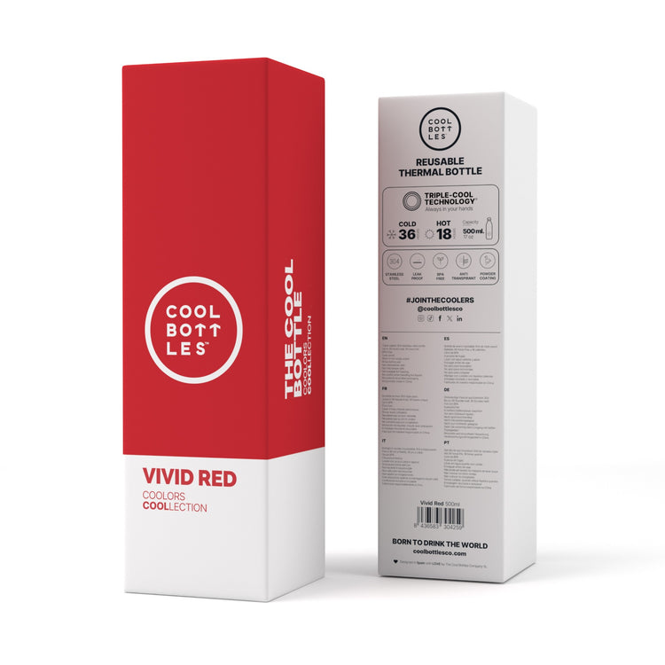 COOL BOTTLES. Stainless steel bottle Vivid Red 500ml
