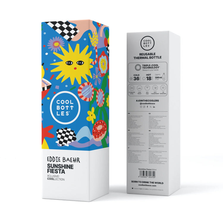 COOL BOTTLES. Stainless steel bottle Eddie Baehr - Sunshine Fiesta 500ml