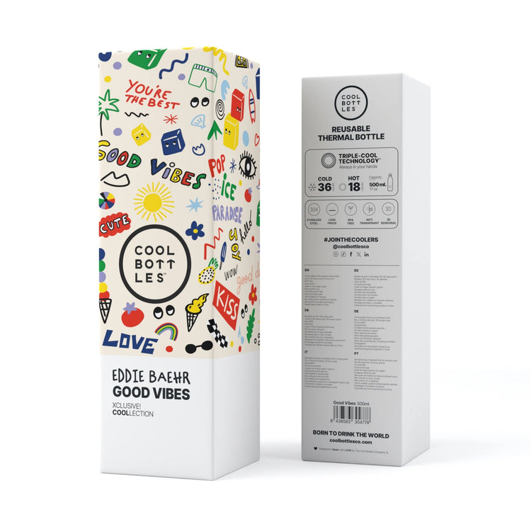 COOL BOTTLES. Ανοξείδωτο μπουκάλι-θερμός Eddie Baehr - Good Vibes 500ml
