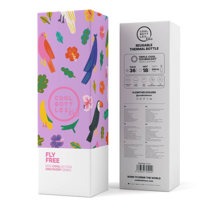 COOL BOTTLES. Kids water bottle Fly Free 500ml