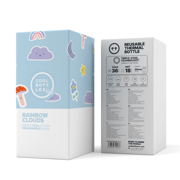COOL BOTTLES. Kiddies water bottle Rainbow Clouds 350ml