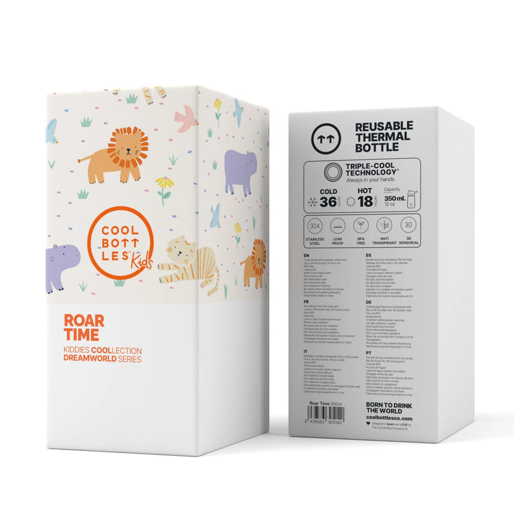 COOL BOTTLES. Kiddies water bottle Roar Time 350ml