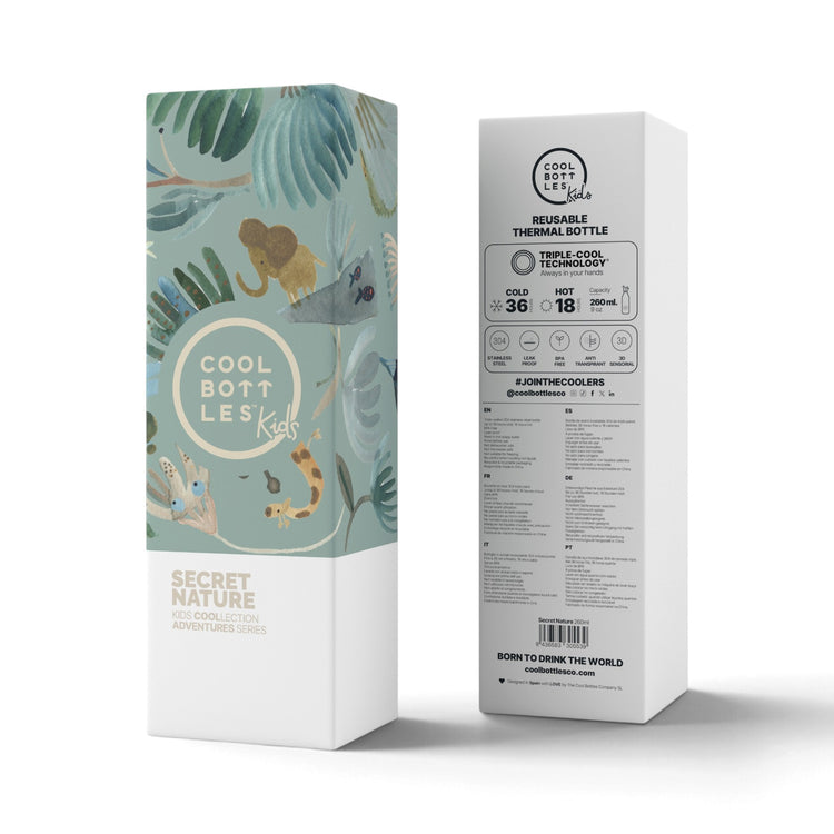 COOL BOTTLES. Kids water bottle Secret Nature 260ml