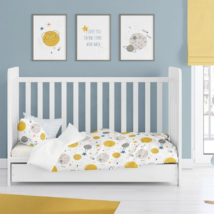 COZYKIDS. Σετ κλινοσκέπασμα + σεντόνι με λάστιχο (ενωμένα με φερμουάρ) Διάστημα 90x200