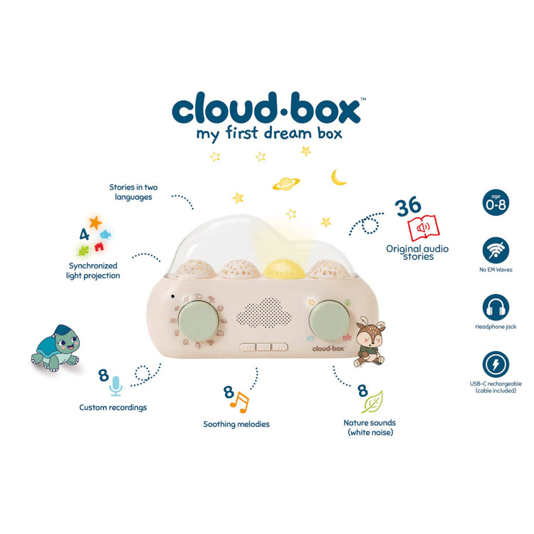 CLOUD B. Μουσικό κουτί αφήγησης ιστοριών και προβολέας νυχτός CloudBox (FR-EN)