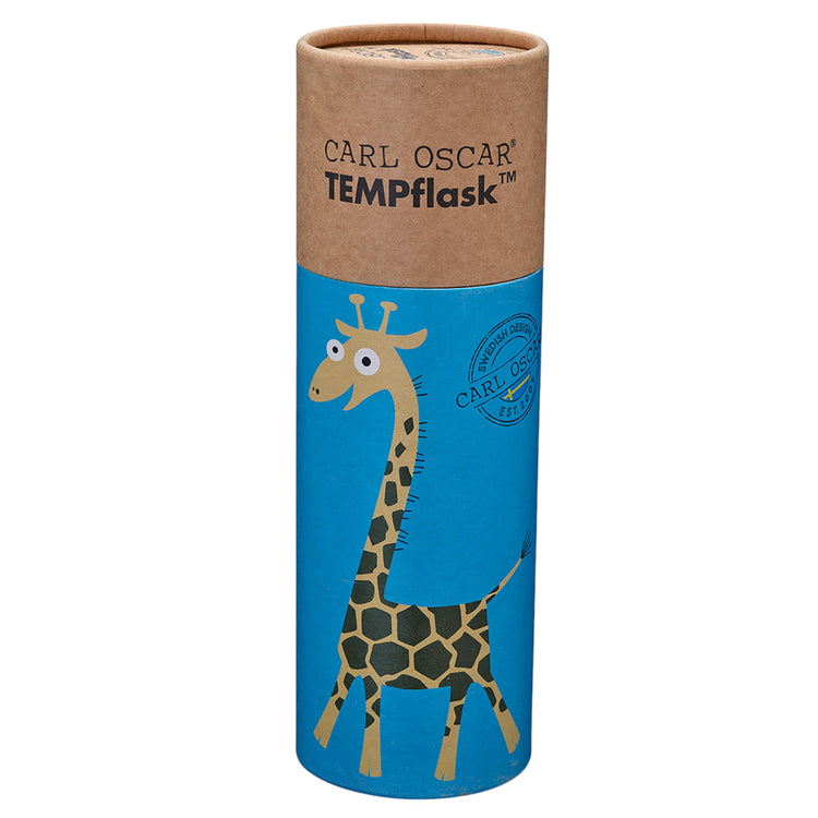 CARL OSCAR. TEMPflask Water bottle 350ml Giraffe - Turquoise