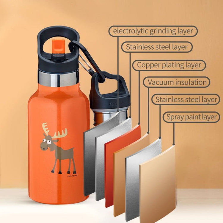 CARL OSCAR. Ανοξείδωτο μπουκάλι-θερμός 350ml TEMPflask Τάρανδος - Πορτοκαλί