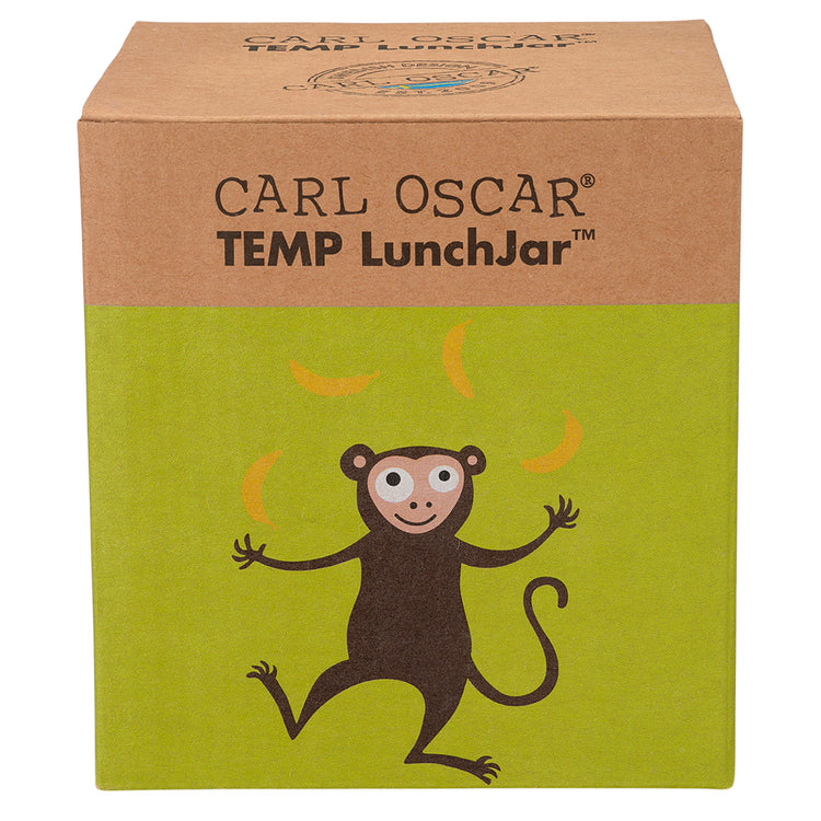 CARL OSCAR. TEMP LunchJar with cutlery 500ml Monkey - Lime