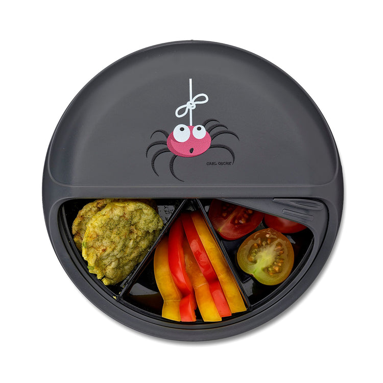 CARL OSCAR. SnackDISC™ Lunch box O15cm Spider - Grey