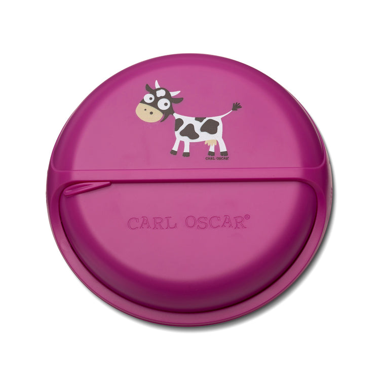 CARL OSCAR. SnackDISC™ Lunch box O15cm Cow - Purple