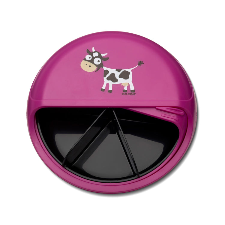CARL OSCAR. SnackDISC™ Lunch box O15cm Cow - Purple