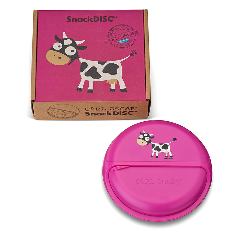 CARL OSCAR. SnackDISC™ Lunch box O15cm Cow - Purple
