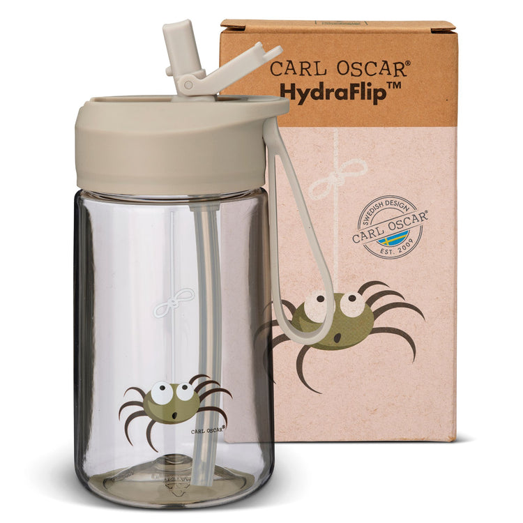 CARL OSCAR. Παιδικό μπουκάλι 400ml HydraFlip Αράχνη - Γκρι
