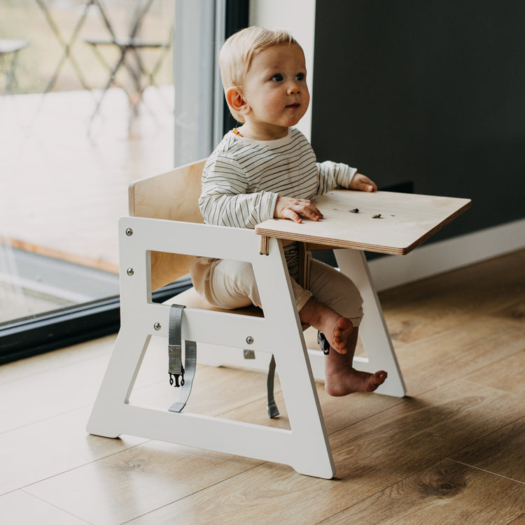 Duck Woodworks. High chair short white