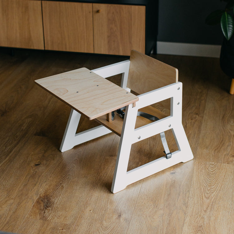 Duck Woodworks. Χαμηλό παιδικό καρεκλάκι φαγητού - λευκό